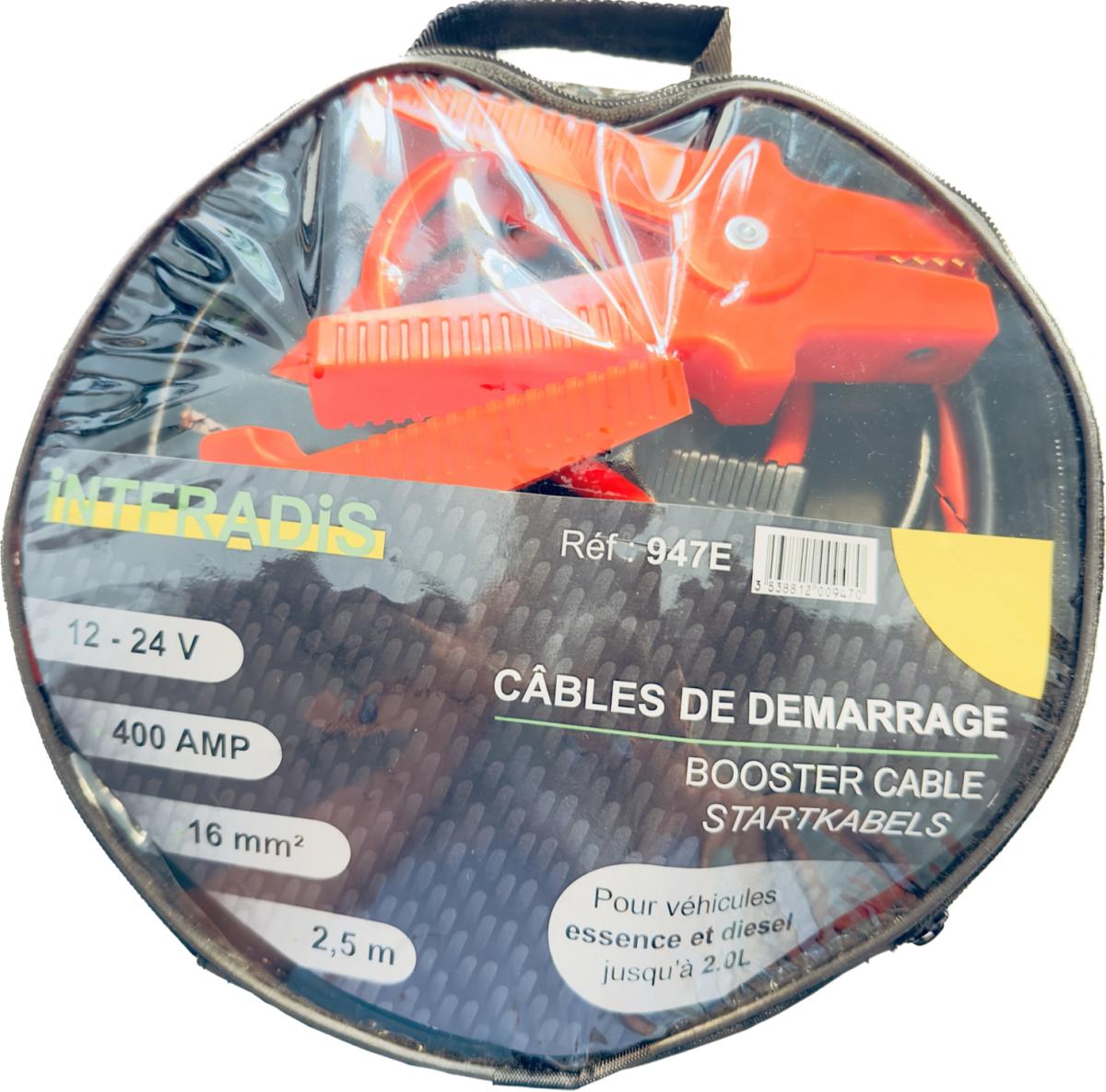 947E - CABLE DEMARRAGE ECO 400 AMP. 16 mm² 2.5 Mètres