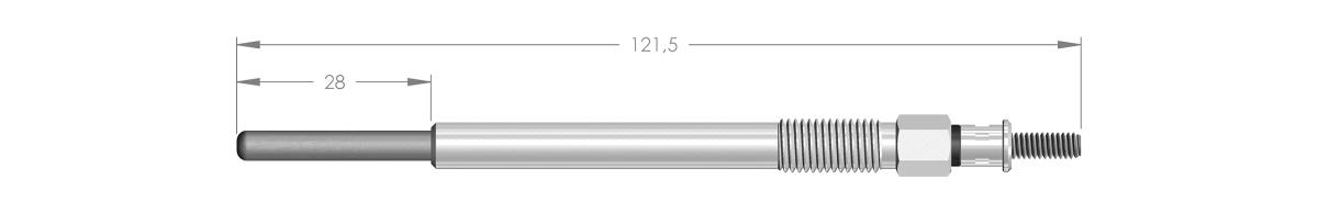 11023 - BOUGIE DE PRECHAUFFAGE PSA FORD TOYOTA VOLVO - longueur 121.5 mm
