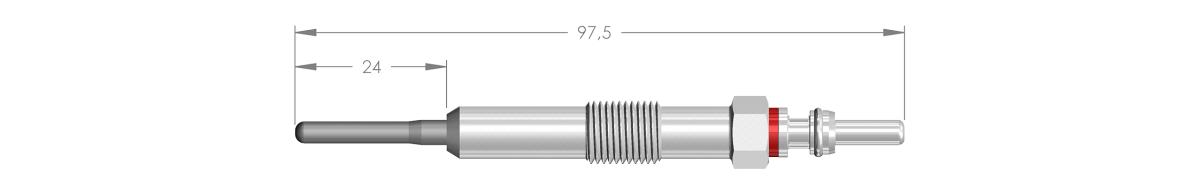 11001 - BOUGIE DE PRECHAUFFAGE RENAULT MERCEDES - longueur 97.5 mm
