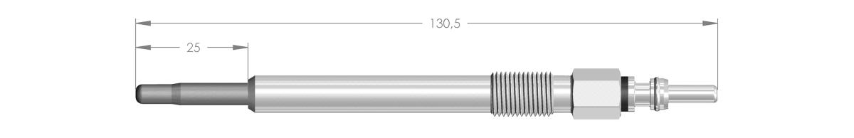 11003 - BOUGIE DE PRECHAUFFAGE PSA FORD FIAT MINI - longueur 130.5 mm