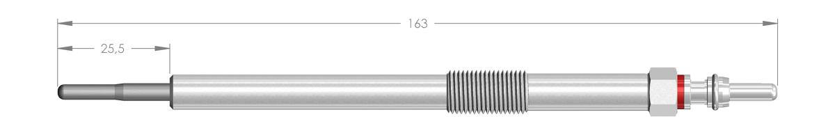 11008 - BOUGIE DE PRECHAUFFAGE RENAULT OPEL MERCEDES - longueur 163 mm