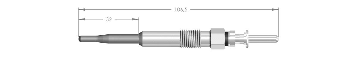 11010 - BOUGIE DE PRECHAUFFAGE BMW - longueur 106,5 mm