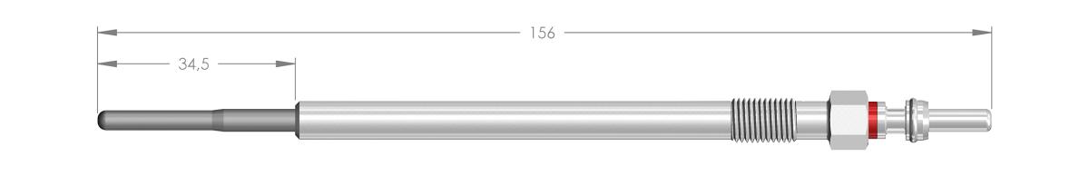 11011 - BOUGIE DE PRECHAUFFAGE ALFA ROMEO FIAT - longueur 156 mm