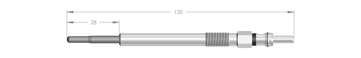 11012 - BOUGIE DE PRECHAUFFAGE FORD ALFA ROMEO FIAT OPEL - longueur 120 mm