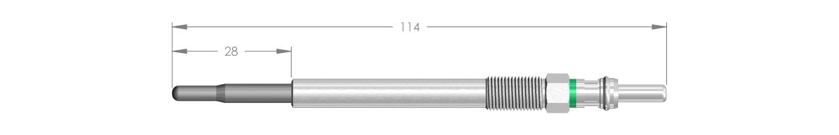 11013 - BOUGIE DE PRECHAUFFAGE PSA FORD - longueur 114 mm