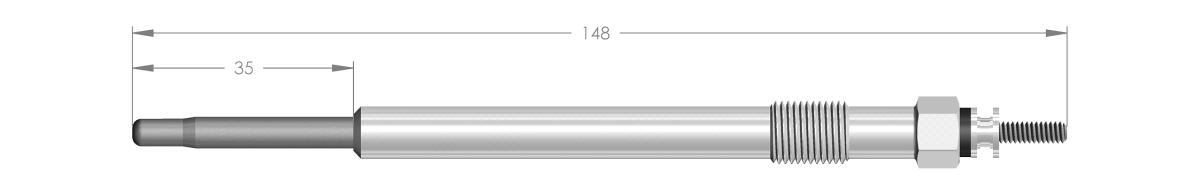 11014 - BOUGIE DE PRECHAUFFAGE PSA FORD - longueur 148 mm
