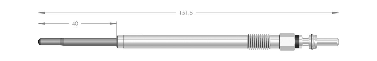 11017 - BOUGIE DE PRECHAUFFAGE PSA FIAT IVECO - longueur 151,5 mm