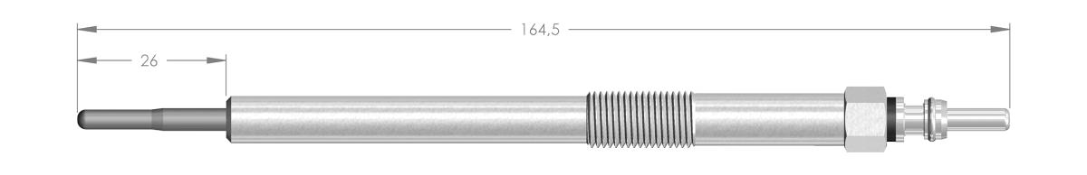 11018 - BOUGIE DE PRECHAUFFAGE RENAULT NISSAN OPEL INFINITI - longueur 164,5 mm