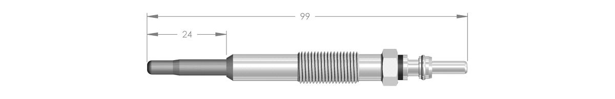 11019 - BOUGIE DE PRECHAUFFAGE RENAULT DACIA - longueur 99 mm