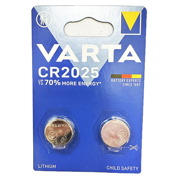 CR2025-2 - PILE BOUTON 3V. LITHIUM VARTA (Blister de 2 piles)