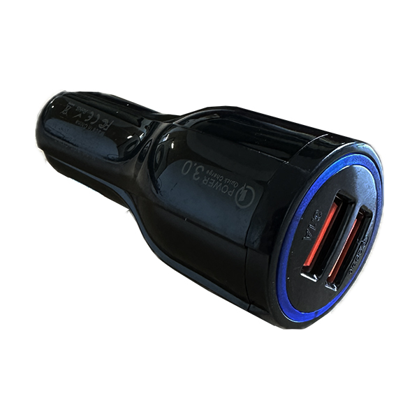514BL - ADAPTATEUR ALLUME CIGARE DOUBLE PORT USB - CHARGE RAPIDE