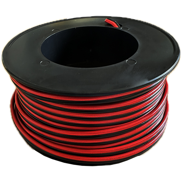 501025 - CABLE ELECTRIQUE 2 x 1 mm² ROUGE / NOIR - Bobine de 25 M