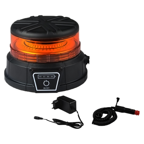 GL04000 - GYROPHARE LED MAGNETIQUE + VENTOUSE- SANS FIL - RECHARCHEABLE SUR ALLUME CIGARE ET SECTEUR (Prises fournies) - HOMOLOGUE ECE R65 ECE R10, EMC, IP56